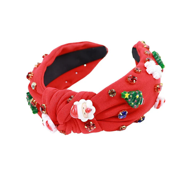 Girls Christmas Tree Santa Pearl Rhinestone Fashion Headwear