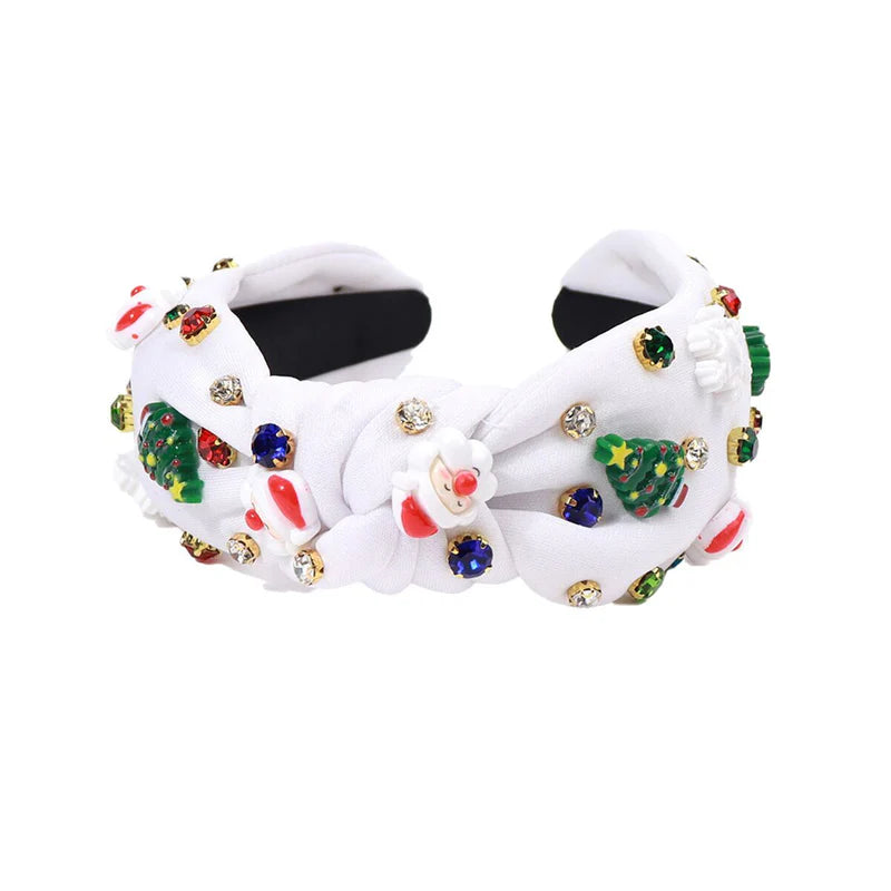 Girls Christmas Tree Santa Pearl Rhinestone Fashion Headwear