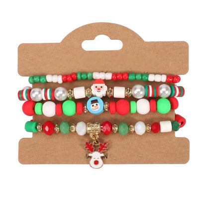 Girls Christmas Fashion Bracelet Accessories(4 piece per pack)