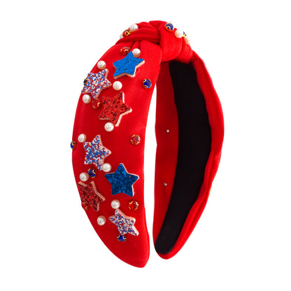 Girls Summer July 4th Patriotic Sparkle Headwear