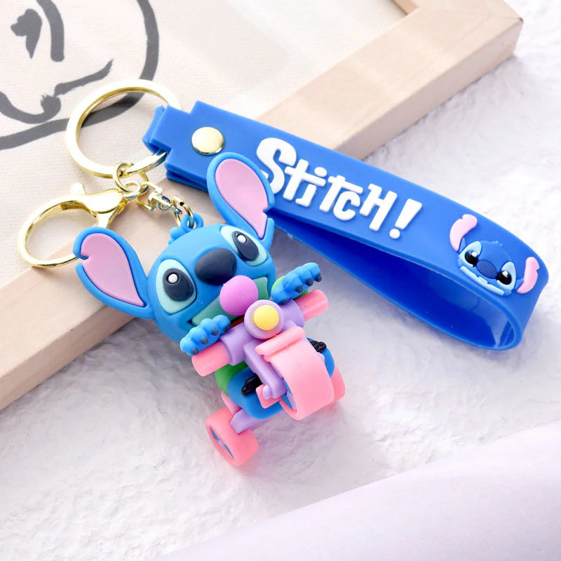 Cute Stitch Cartoon Keychain – Decorative Pendant with Lanyard Strap