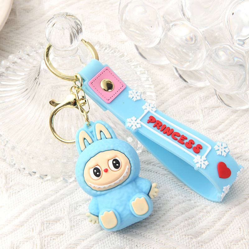 Cute Silicone Cartoon Keychain – Labubu Bag & Car Charm Gift