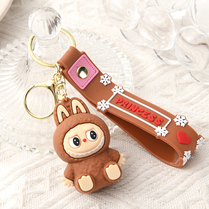 Cute Silicone Cartoon Keychain – Labubu Bag & Car Charm Gift