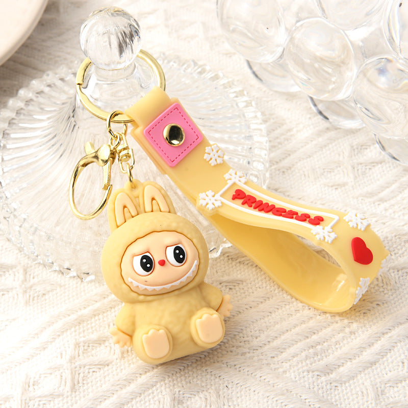 Cute Silicone Cartoon Keychain – Labubu Bag & Car Charm Gift