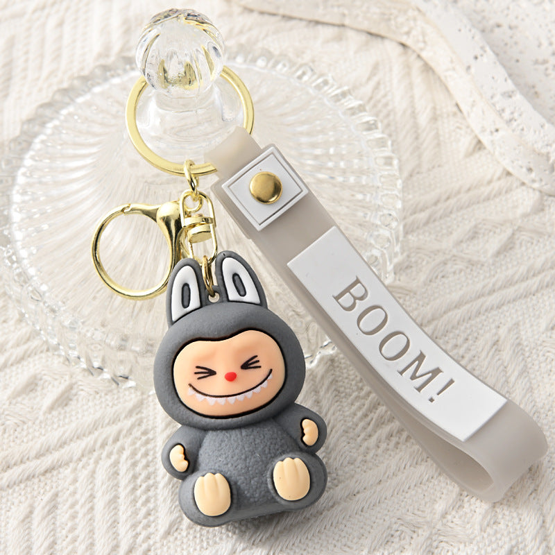 Labubu 2nd Gen Silicone Keychain – Cute Cartoon Charm