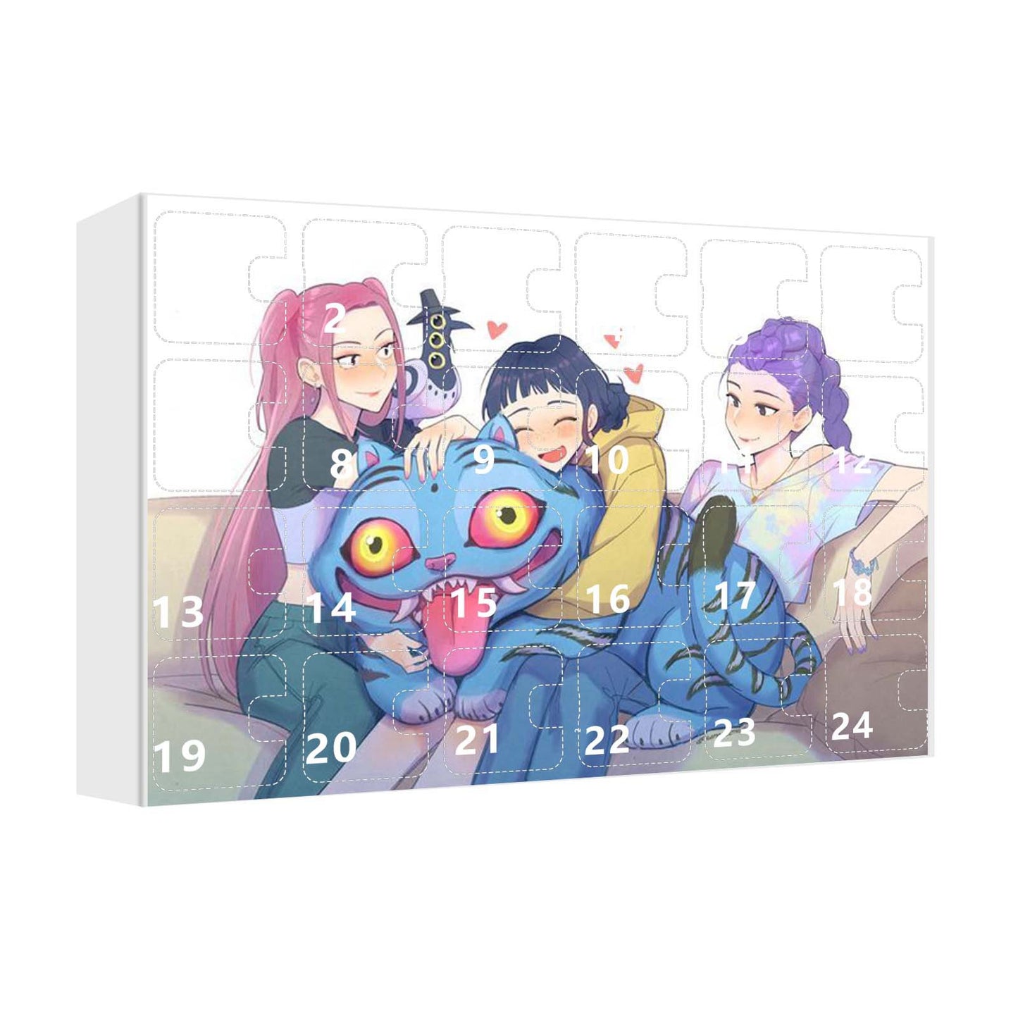 KPOP Demon Hunters 2025 Christmas Advent Calendar Blind Box Backpack & Car Keychain Acrylic Charms 24pcs