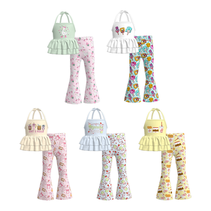 Girls Summer Goose Popsicle Print Slip Bell Pant Set