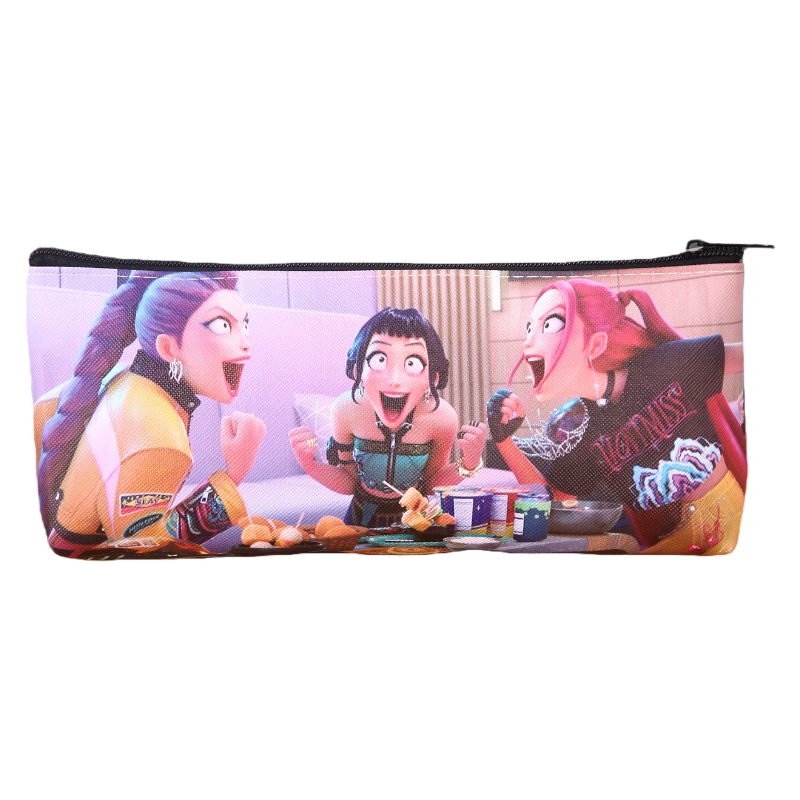 K-Pop Demon Hunters Printed Pencil Case, Large Capacity Single-Layer Stationery Bag for Students and Fans