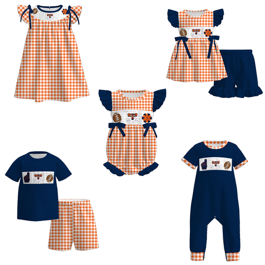 Auburn Tigers Football Embroidered Matching Sibling Outfits