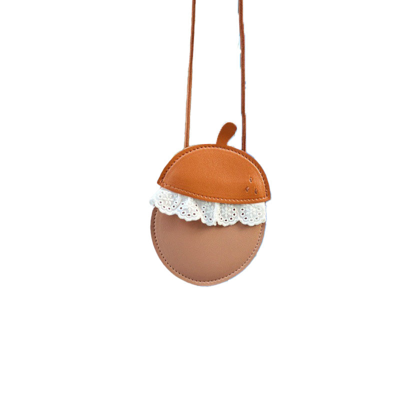 Fall Pumpkin Textured Crossbody Bag for Boys & Girls