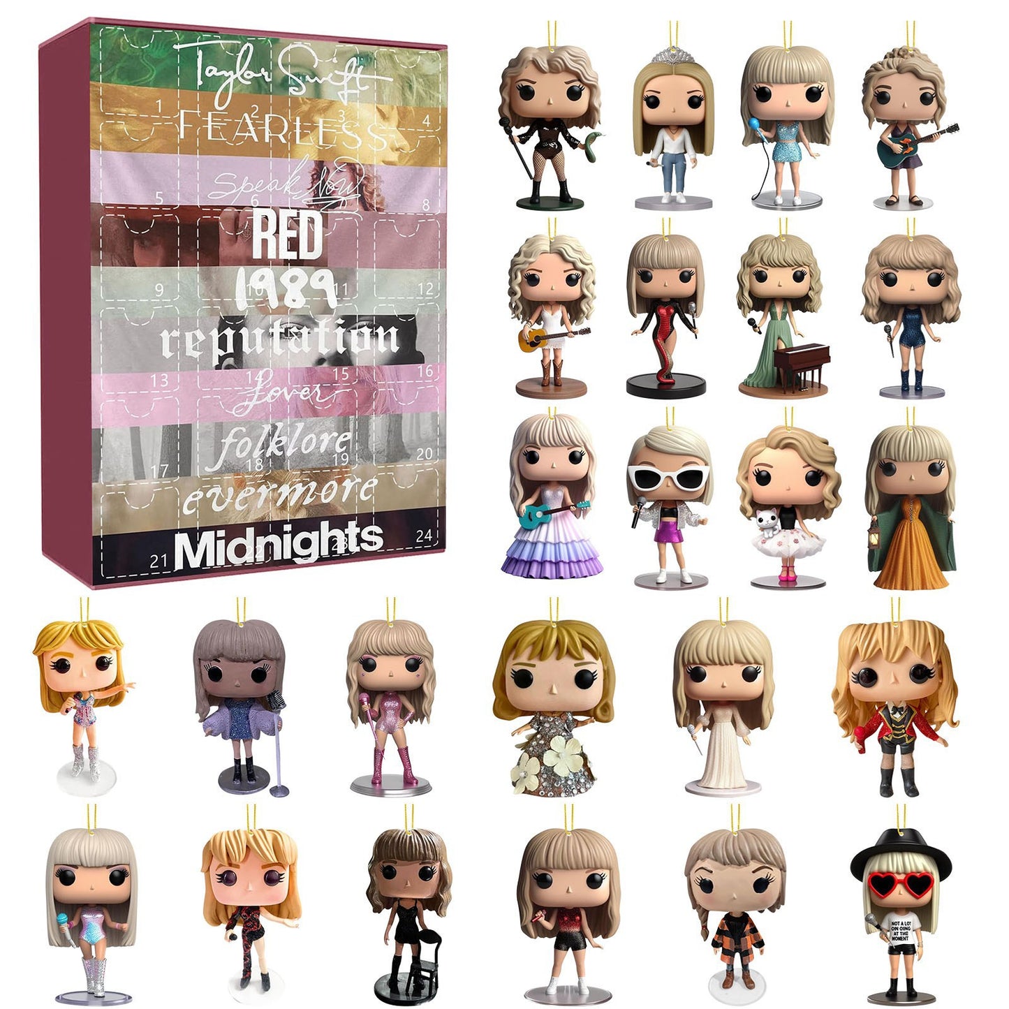 Christmas 2025 Taylor Swift Advent Calendar Blind Box Q-Version Acrylic Figures Set 24Pcs