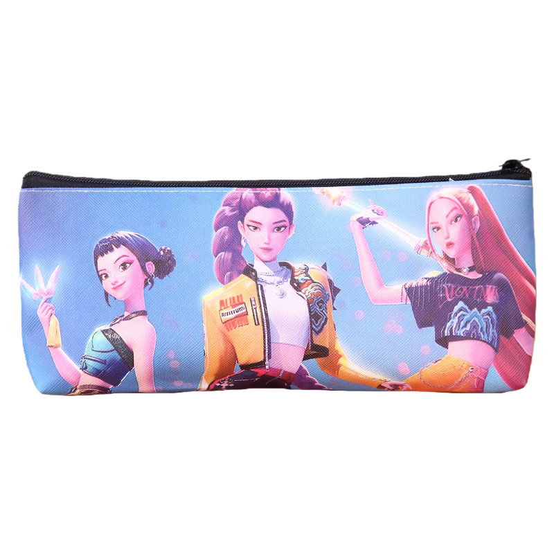 K-Pop Demon Hunters Printed Pencil Case, Large Capacity Single-Layer Stationery Bag for Students and Fans
