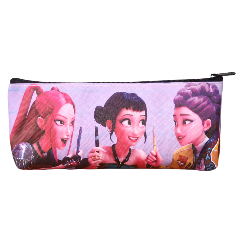 K-Pop Demon Hunters Printed Pencil Case, Large Capacity Single-Layer Stationery Bag for Students and Fans
