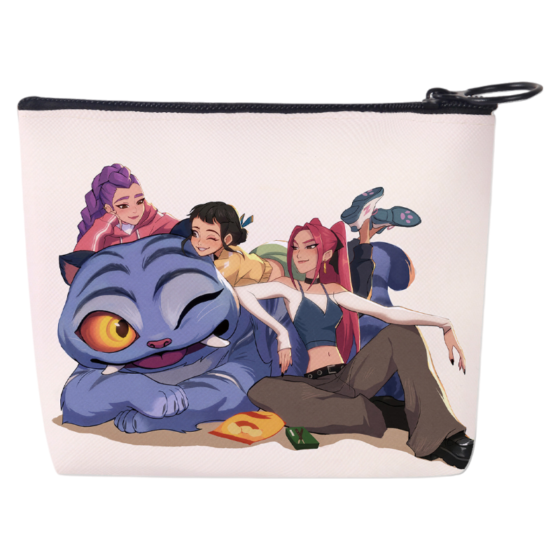 New K-Pop Demon Hunters Anime Printed Mini Coin Purse Small Wallet Portable Key & Card Holder