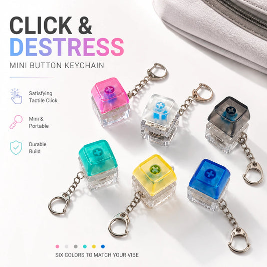 Frosted Keycap Stress Relief Keychain Keyboard-Style Pendant Charm