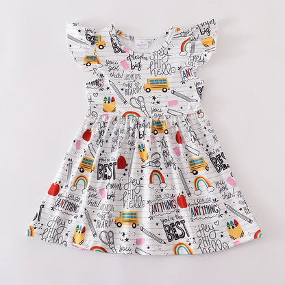 Fashion Girls Back To School Summer Cute Short Sleeves Dress