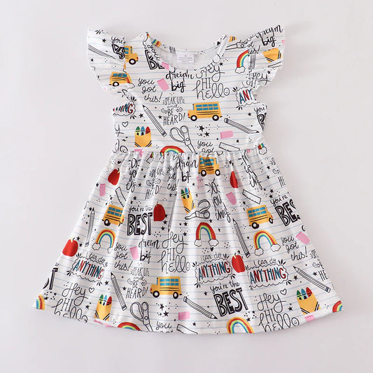 Fashion Girls Back To School Summer Cute Short Sleeves Dress