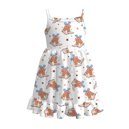 Girls Patriotic July 4th Print Slip Dress