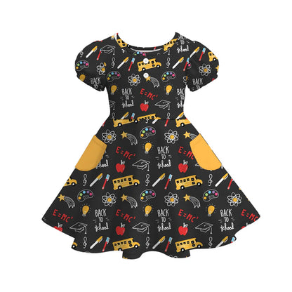 Girls Summer Back To School Pocket Twirl Dress