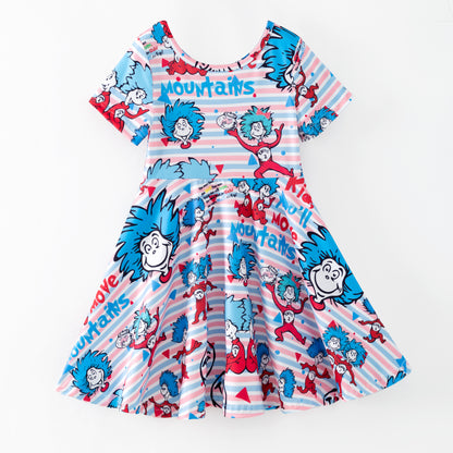 Kids Summer Dr.Suess Fashion Print Twirl Dress