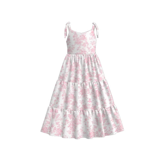 Girls Summer Pink Floral Patchwork Slip Dress