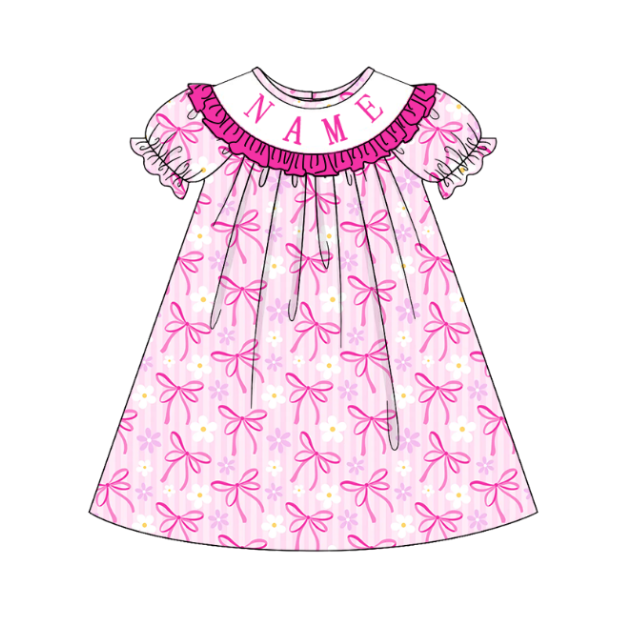 MAMA'S BESTIE Bow Custom Name Smocked Embroidered Collection