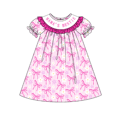 MAMA'S BESTIE Bow Custom Name Smocked Embroidered Collection