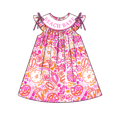 Summer Vibes Smocked Embroidery Collection – Girls Dress, Bubble Romper & Short Set