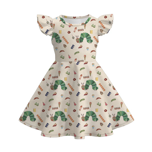 Girls Summer Cute Cartoon Print Milk Silk Dress