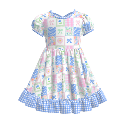 Toddler Girls Fruit Ice-cream Summer Themed Print Ruffled Dress