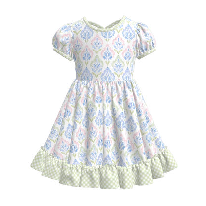 Toddler Girls Fruit Ice-cream Summer Themed Print Ruffled Dress