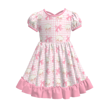 Toddler Girls Fruit Ice-cream Summer Themed Print Ruffled Dress