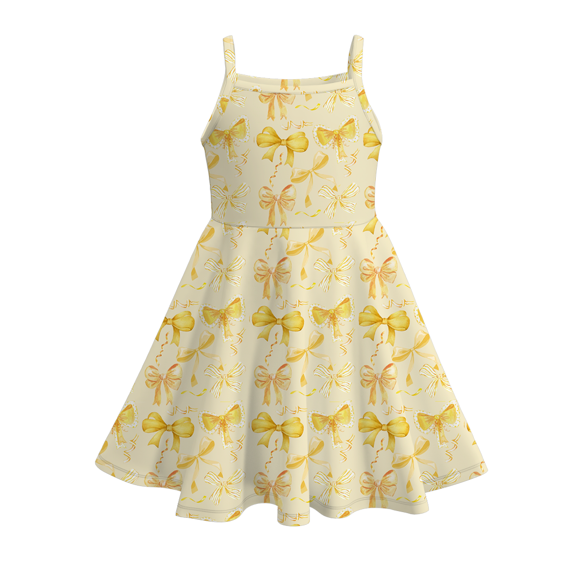 Girls Summer Colorful Bow Dinosoure Print Slip Soft Dress