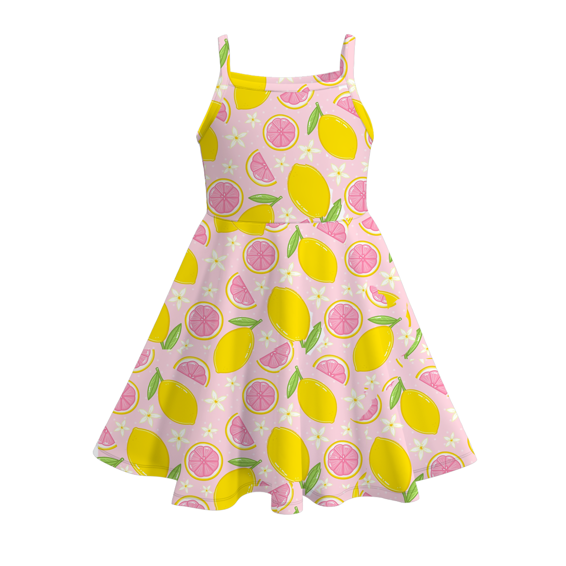 Girls Summer Fruit Print Slip Soft Dress