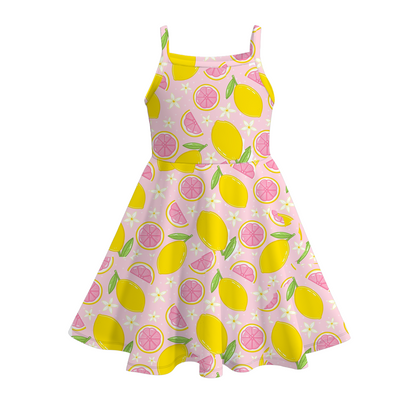 Girls Summer Fruit Print Slip Soft Dress