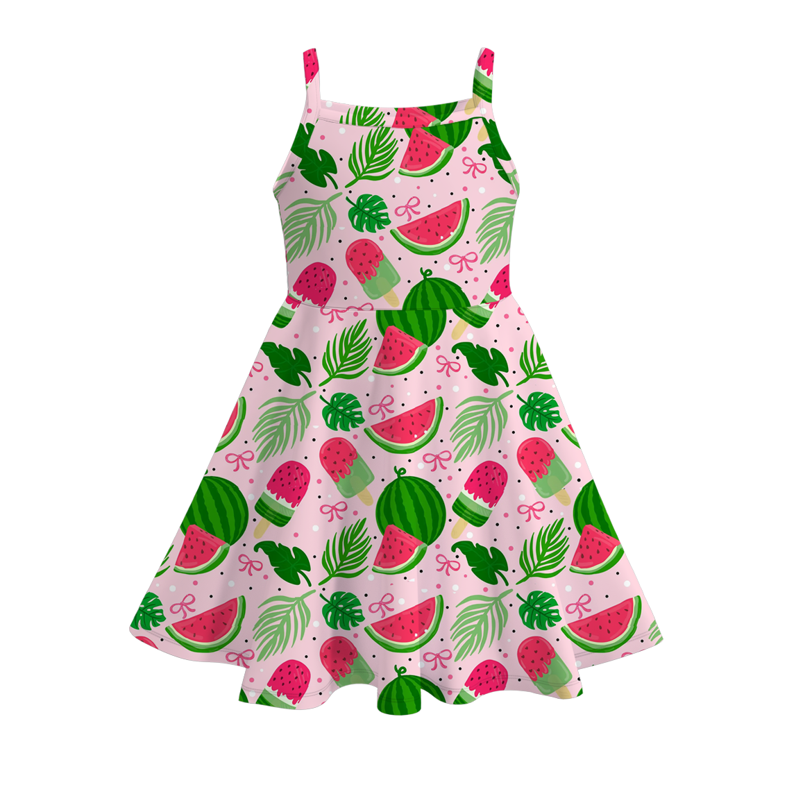 Girls Summer Fruit Print Slip Soft Dress