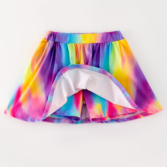 Girls Summer Outdoor Tie-Dye Athletic Skirt