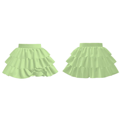 Girls Summer Outdoor Solid Color Athletic Skirt