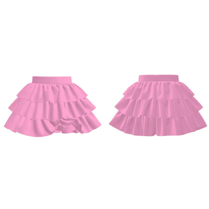 Girls Summer Outdoor Solid Color Athletic Skirt