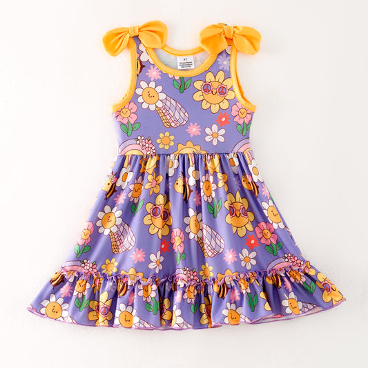 Siblings Girls Summer Yellow Grey FloralMatching Clothes