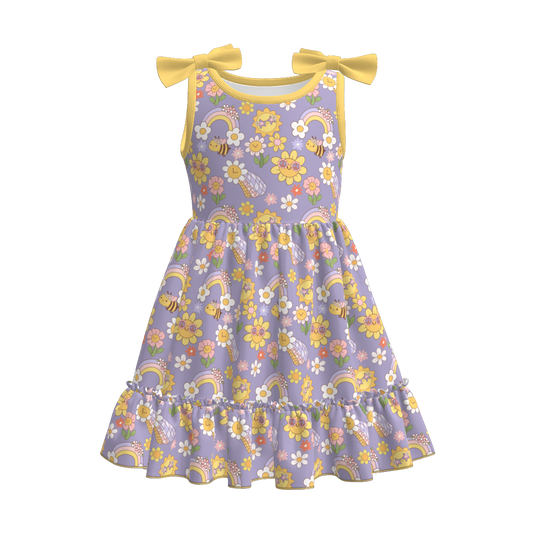 Siblings Girls Summer Yellow Grey FloralMatching Clothes
