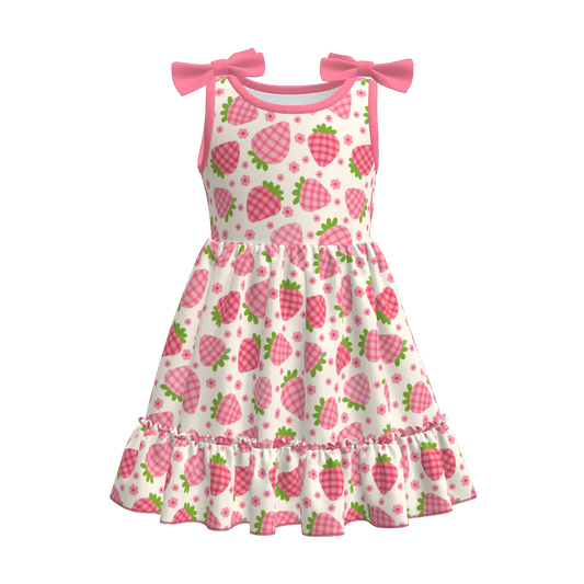 Siblings Girls Summer Strawberry Matching Clothes