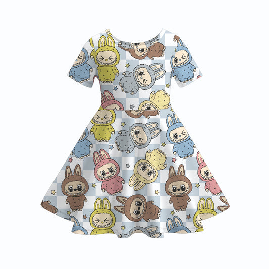 Girls Summer Cute Hot Seller Cartoon Print Twirl Boutique Dress