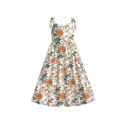 Mommy and Me Yellow Floral Print Summer Soft Maxi Dress