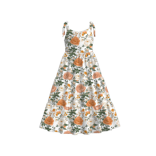 Mommy and Me Yellow Floral Print Summer Soft Maxi Dress