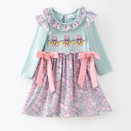 Halloween Spook-tacular Embroidered Pumpkin Dress