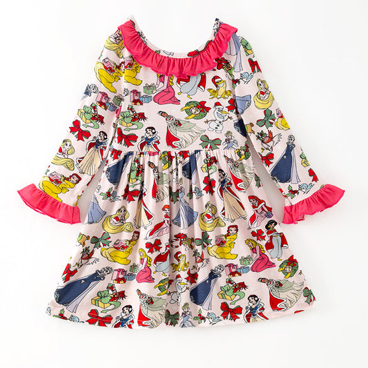 Girls Christmas Winter Princess Princess Long Sleeves Dress