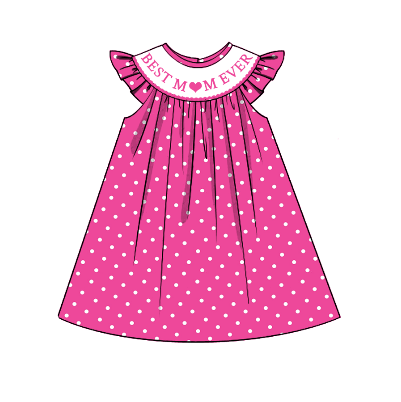 Girls Summer Sibling Kids "BEST MAMA EVER" Smocked Clothes