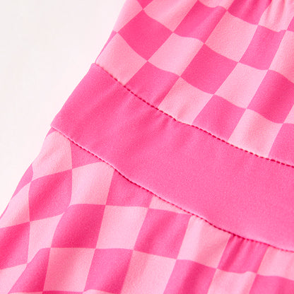 Girls Summer Muti-Colors Plaid Athletic Slip Outdoor Dress