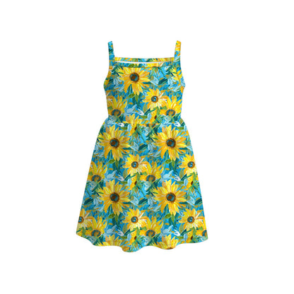 Girls' Summer Flower Fruit Print Slip Soft Dress